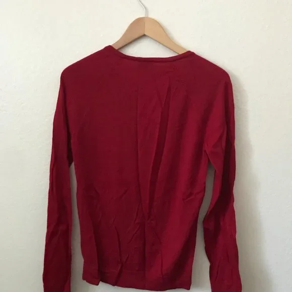 Talbots Red Cardigan Sweater, Size Large - Picture 4 of 4